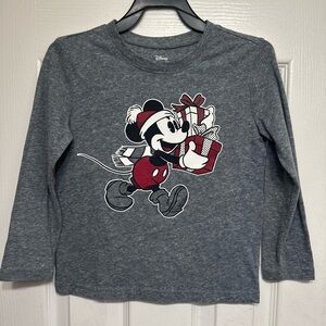Disney Kids Gray Long Sleeve Tee with Mickey and Gifts